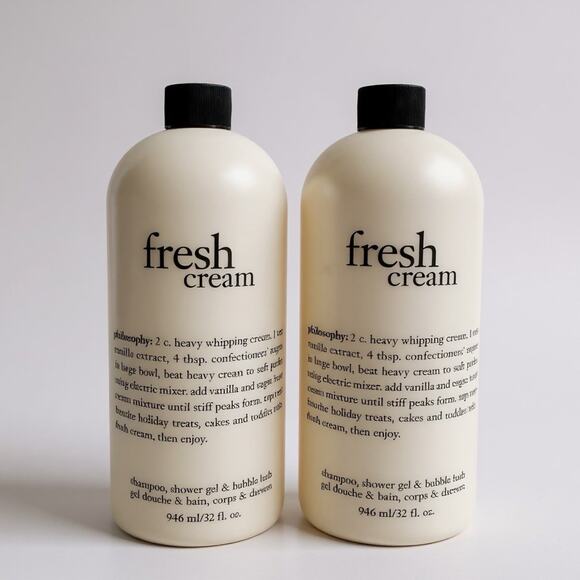 Lot of 2 Philosophy Fresh Cream Shampoo + Shower Gel. 32 Oz each. Sealed w/ pump - Picture 2 of 4
